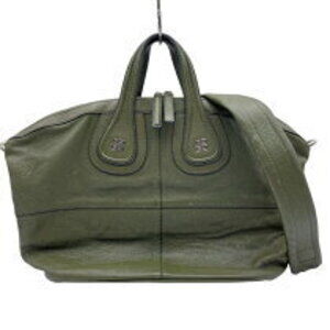 Givenchy Nightingale Khaki Green Leather Shoulder Bag